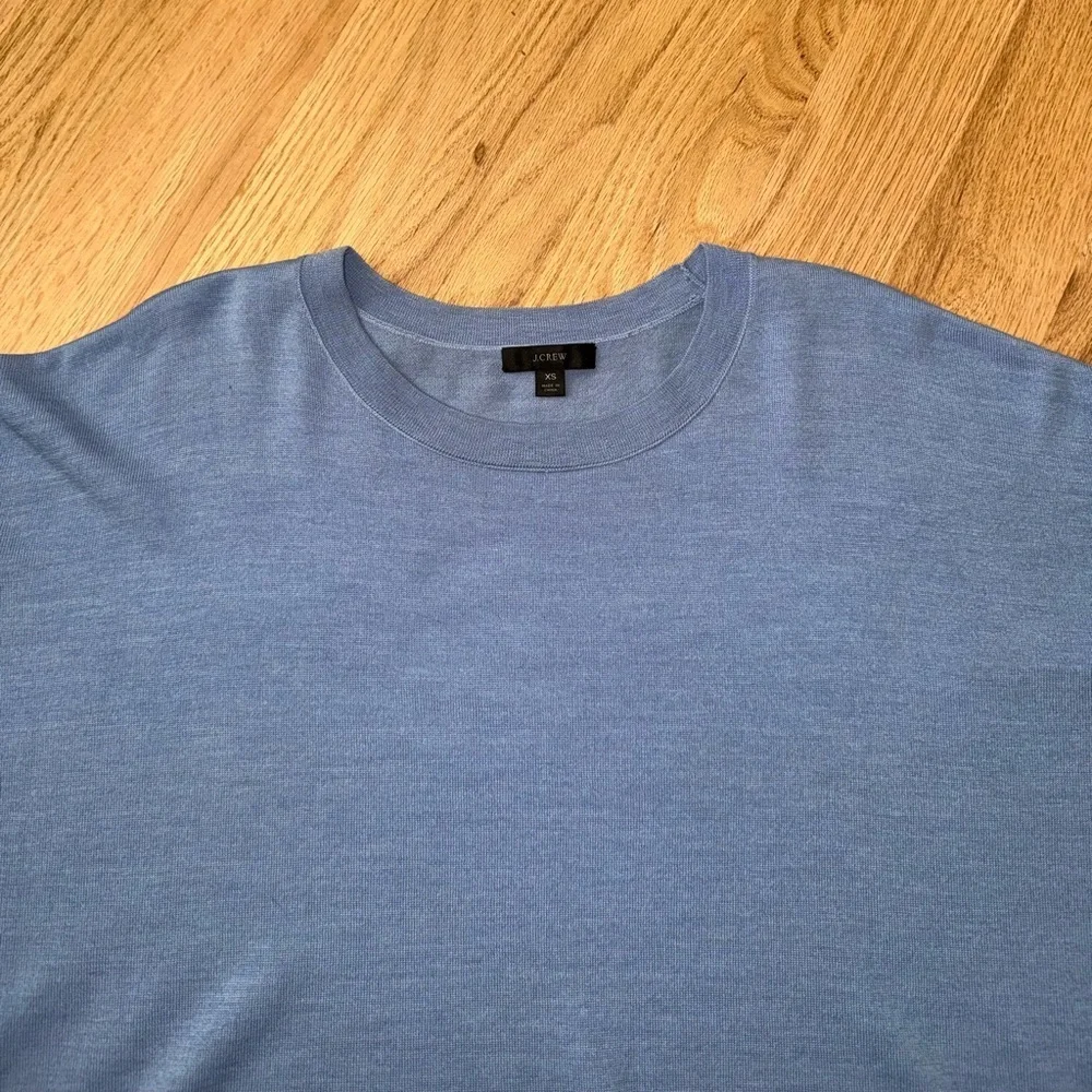 J. Crew 100% Merino Wool Relaxed Fit Crewneck Sweater XS Oversized Blue